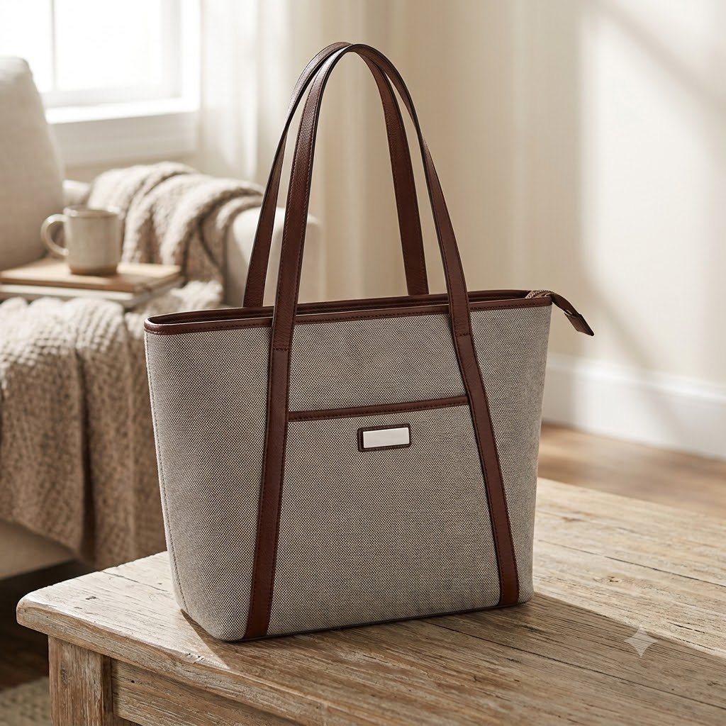 Beige Tan Travel Tote Jute Stylish Bags