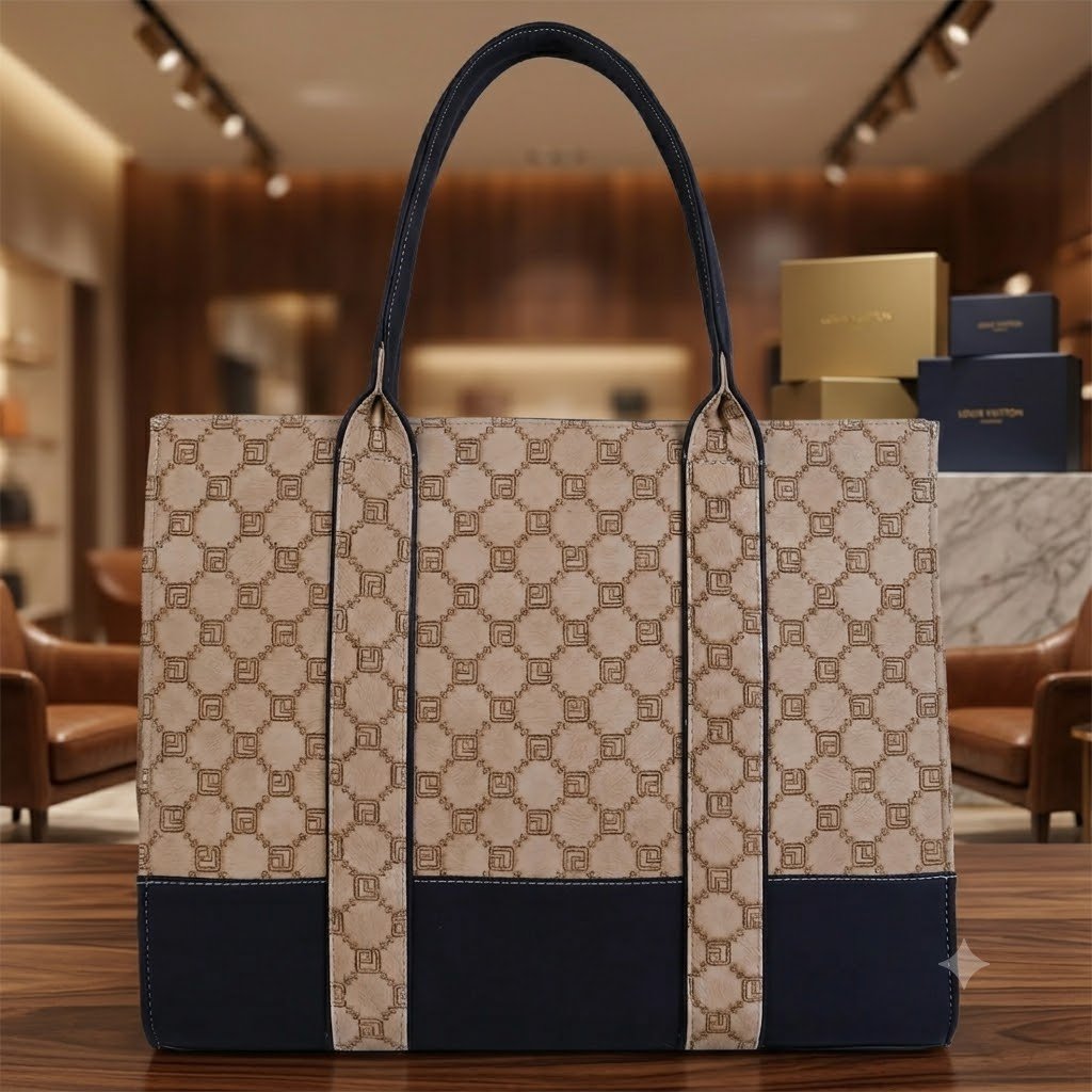 Beige Women’s Office Tote Stylish Bag with Padded Laptop Sleeve Beige Women’s Office Tote Bag with Padded Laptop Sleeve