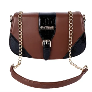 Brown Stylish Sling Bags With Chain