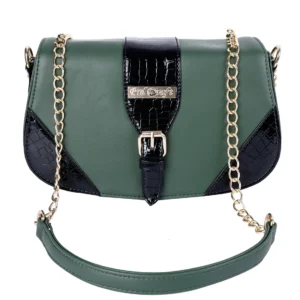 Green Stylish Sling Bags With Chain