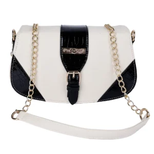 White Stylish Sling Bags With Chain