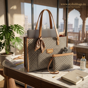 Beige Laptop Tote Bags for Women – Stylish Work Bag