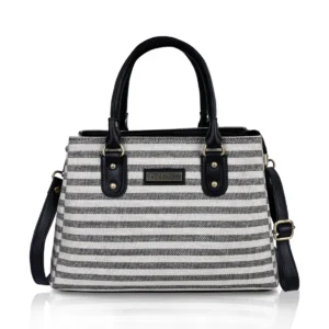 Black Jute Printed Women Hand Bags