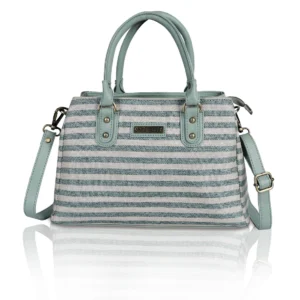 Dark Green Jute Printed Women Hand Bags