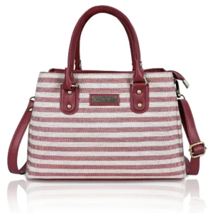 Maroon Jute Printed Women Hand Bags