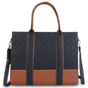 Black Women’s Office Tote Bag with Padded Laptop Sleeve