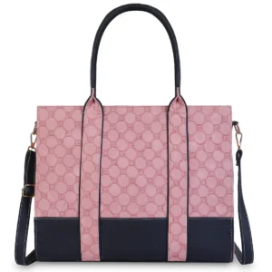 Pink Women’s Office Tote Bag with Padded Laptop Sleeve
