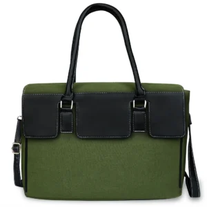 Green Black Canvas Laptop Bags for Women