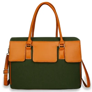 Green Tan Canvas Laptop Bags for Women