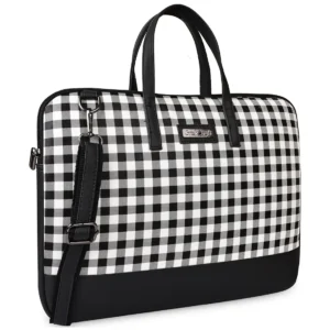 Black Checkmate Laptop Sleeve Bag
