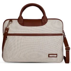 Beige Office Laptop Messenger Bag