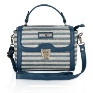 Blue Jute Satchel Bag for Women