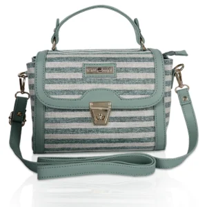 Green Jute Satchel Bag for Women