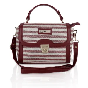 Maroon Jute Satchel Bag for Women